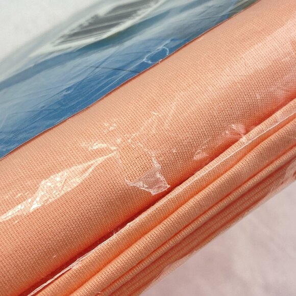Vintage Stevens Tastemaker Cotton Blend Full Flat Sheet Peach Orange NEW - Picture 8 of 9